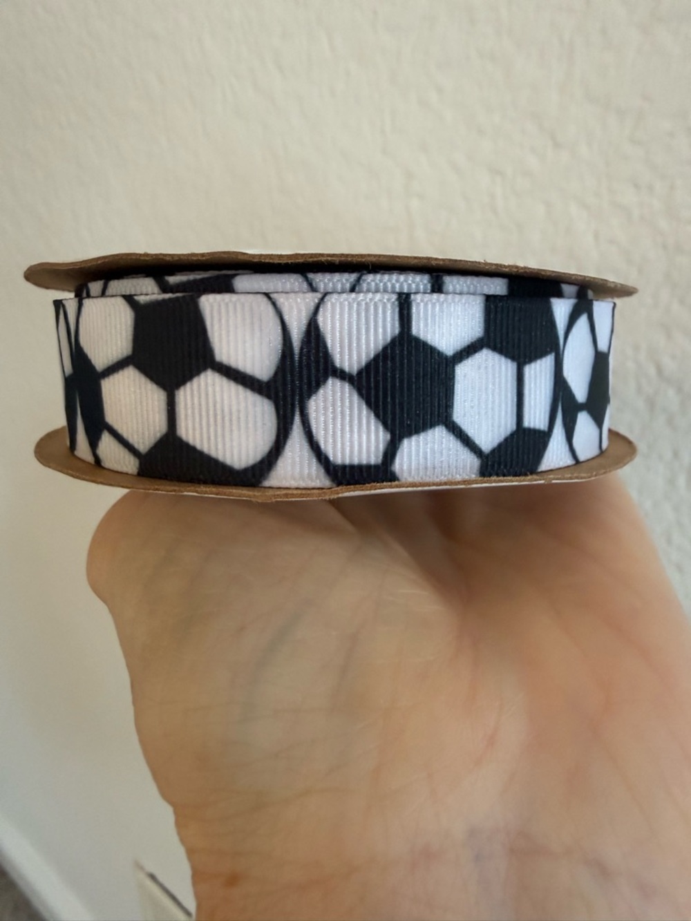 Soccer Ball Ribbon - 7/8 inches - 20 yards - EUC!